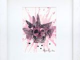 a picture of a picture of a skull with a flower on it