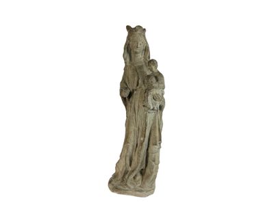 36/ Ecole Française « Vierge Marie à l’enfant » Sculpture de…