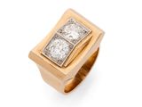 une bague en or 18k et diamants