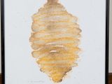 a watercolor painting of a beehive on a white background