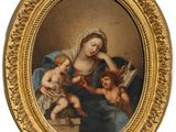 une image représentant un tableau où l'on voit une femme en train de lire un livre avec deux bébés