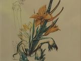 a picture of a drawing of a flower in a vase