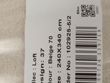 a bag of rice sitting on a table with a barcode on it