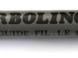 a close up of a metal tube on a white surface