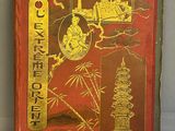un vieux livre rouge orné de dorures, posé sur une table