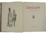 an open book with a drawing of a woman and a man
