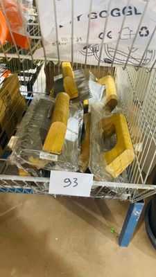 a metal cart with a bunch of items in it