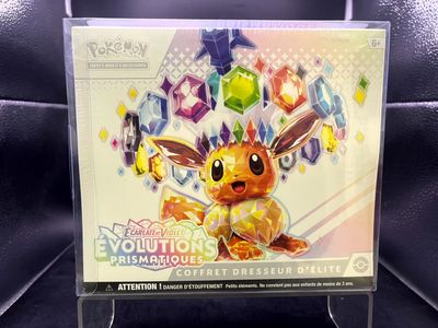 pokemon trading card with pikachu and other items on display