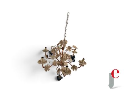 an image of a chandelier with a bunch of flowers hanging from the ceiling