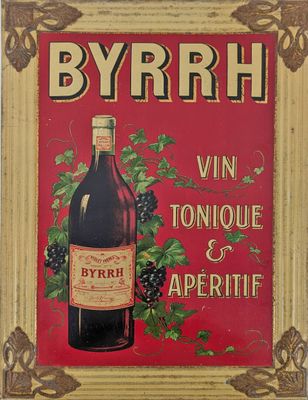 BYRRH Tôle lithographiée Byrrh Inscrit 'BYRRH/ Vin tonique &…