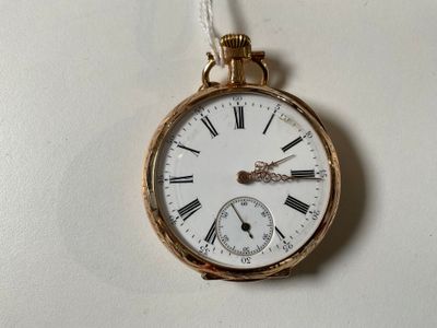 Montre de poche chronomètre en or jaune 18K, avec cuvette ci…