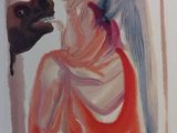a painting of an angel and a horse in a picture