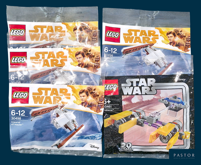 quatre figurines Lego Star Wars dans le sac