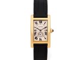 Montre-bracelet Cartier en or 18 carats à remontage manuel, avec chiffres romains