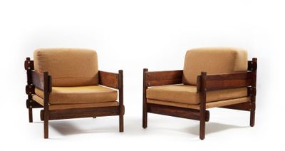 paire de fauteuils de salon danois du milieu du siècle, avec coussins rembourrés