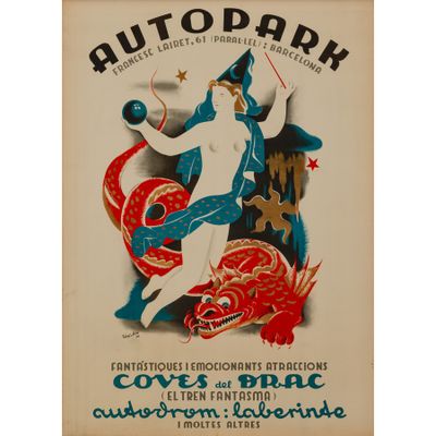 Autopark Affiche lithographique [Non Canvas]