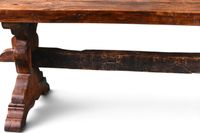 TABLE (grande) dite de "couvent", en chêne naturel, entretoi… (photo 5)