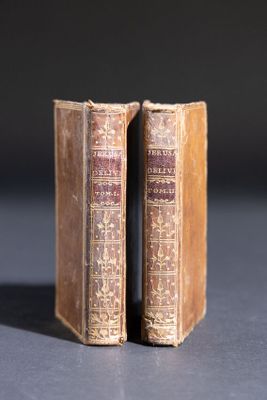 deux vieux livres posés sur une table l'un à côté de l'autre