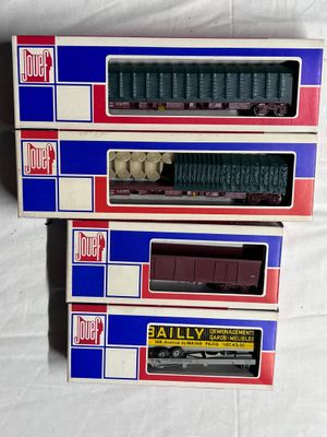 JOUEF – Ho – lot de 4 wagons de transports de marchandises à bogies do - Photo 1