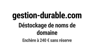 Nom de domaine gestion-durable.