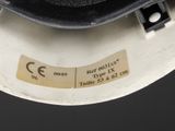 a close up of a hat with a label on it