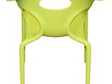 yellow plastic chair with a cut out seat and legs