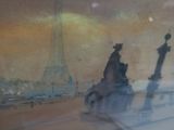 a reflection of the eiffel tower in the window of a bus