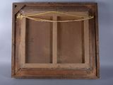 a picture of a wooden frame with a rope hanging from it