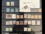 une exposition de timbres et des timbres exposés dans une vitrine