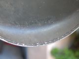 a close up of a frying pan on a stove