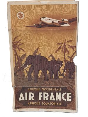 une affiche d'Air France accrochée au mur d'un immeuble