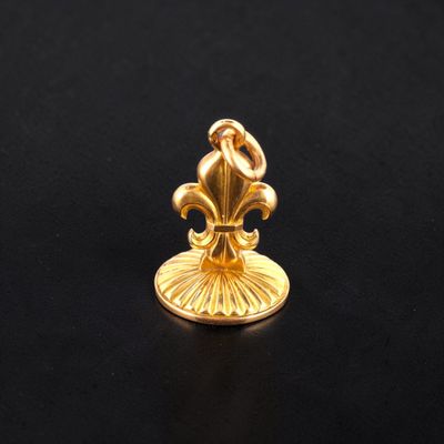 Cachet royaliste en or (750 millièmes) en forme de fleur de … - Photo 1