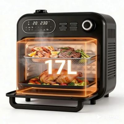 une photo d'un four électrique contenant des aliments