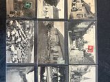 plusieurs vieilles photographies en noir et blanc représentant une rue et des bâtiments