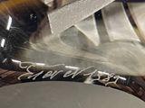 a close up of a knife on a table