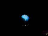 an image of a blue ball in the dark