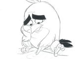 une image représentant un dessin d'un oiseau de bande dessinée à l'air triste
