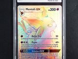 a close up of a pokemon card on a black surface