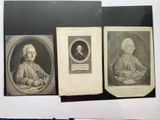 three old black and white portraits of men and women on a piece of paper