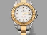 rolex a lady ' s stainless and gold automatic calendar wristwatch