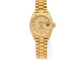 Montre-bracelet Rolex pour femme en or 18 carats sertie de diamants