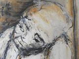 a painting of a man sleeping on a bed