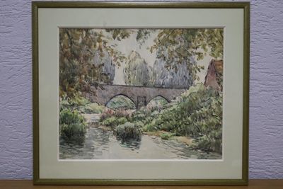 Paul MONNIER (1893-1962) Paysage de pont