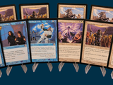 a lot of cards that are sitting on a table