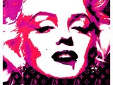 un tableau représentant Marilyn Monroe en rose et violet