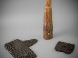 an image of a piece of wood with chains around it