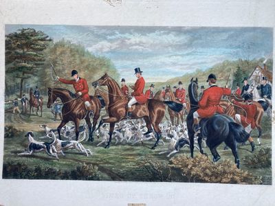 a picture of a painting of a group of men on horses