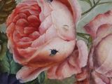 a painting of a painting of flowers on the wall