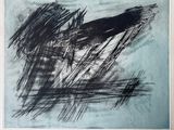 une image représentant un dessin en noir et blanc sur fond bleu