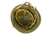 an overhead view of a military helmet with the vise removed